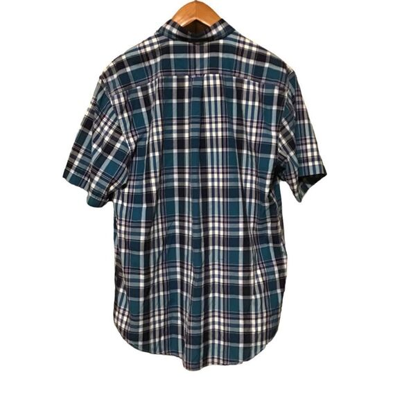 IZOD Saltwater Relaxed Classics Blue Plaid Shirt L - Picture 3 of 5